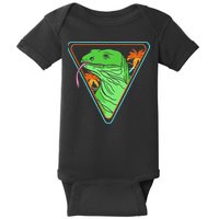 Retro Geometric Komodo Monitor Lizard Lover Komodo Dragon Baby Bodysuit