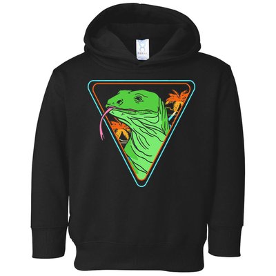 Retro Geometric Komodo Monitor Lizard Lover Komodo Dragon Toddler Hoodie
