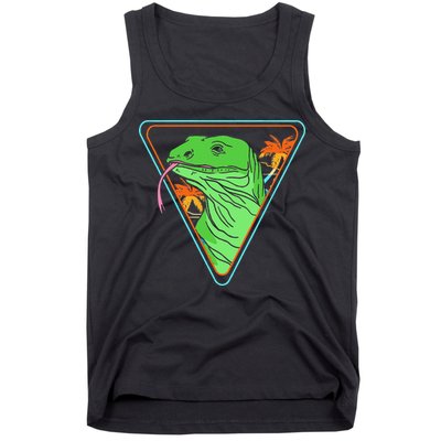 Retro Geometric Komodo Monitor Lizard Lover Komodo Dragon Tank Top