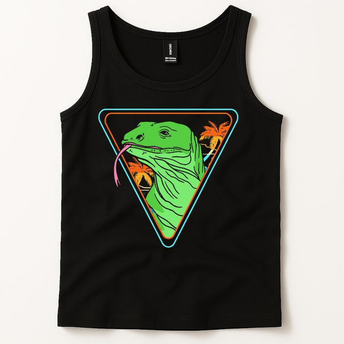 Retro Geometric Komodo Monitor Lizard Lover Komodo Dragon Tank Top