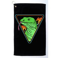 Retro Geometric Komodo Monitor Lizard Lover Komodo Dragon Golf Towel