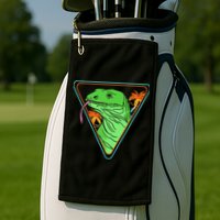Retro Geometric Komodo Monitor Lizard Lover Komodo Dragon Golf Towel