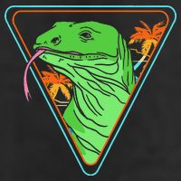 Retro Geometric Komodo Monitor Lizard Lover Komodo Dragon Golf Towel