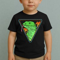 Retro Geometric Komodo Monitor Lizard Lover Komodo Dragon Toddler T-Shirt