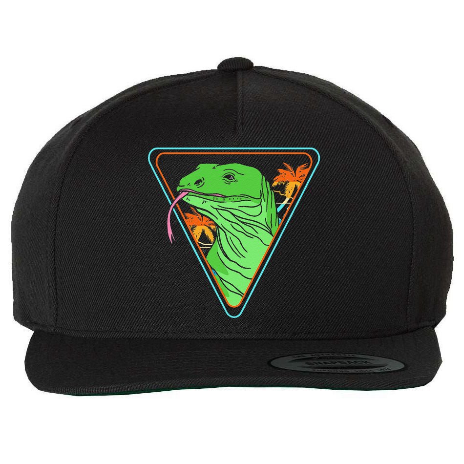 Retro Geometric Komodo Monitor Lizard Lover Komodo Dragon Wool Snapback Cap