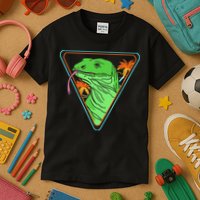 Retro Geometric Komodo Monitor Lizard Lover Komodo Dragon Kids T-Shirt