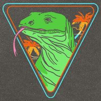 Retro Geometric Komodo Monitor Lizard Lover Komodo Dragon Cotton Canvas Backpack