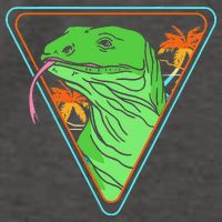 Retro Geometric Komodo Monitor Lizard Lover Komodo Dragon Vector Backpack