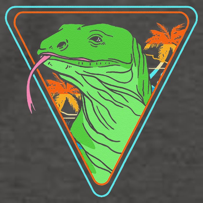 Retro Geometric Komodo Monitor Lizard Lover Komodo Dragon Vector Backpack