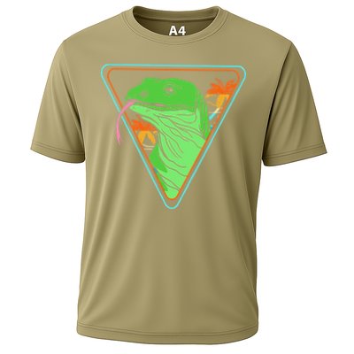 Retro Geometric Komodo Monitor Lizard Lover Komodo Dragon Cooling Performance Crew T-Shirt