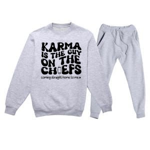 Retro Groovy Karma Is The Guy On The Chief Premium Crewneck Sweatsuit Set