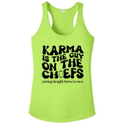 Retro Groovy Karma Is the Guy on the Chief  Ladies PosiCharge Competitor Racerback Tank