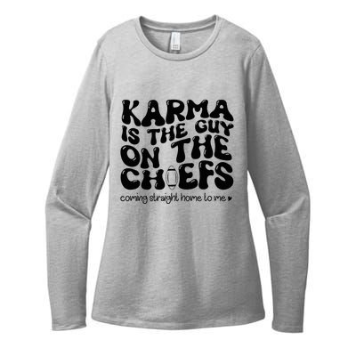 Retro Groovy Karma Is the Guy on the Chief  Womens CVC Long Sleeve Shirt