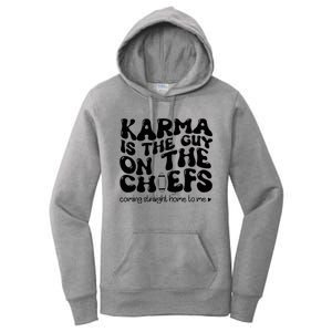 Retro Groovy Karma Is the Guy on the Chief  Women's Pullover Hoodie