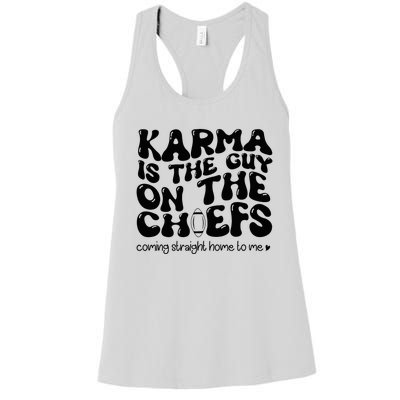 Retro Groovy Karma Is the Guy on the Chief  Women's Racerback Tank