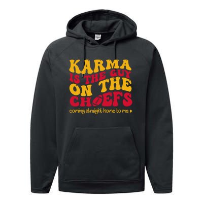 Retro Groovy Karma Is The Guy On The Chief Performance Fleece Hoodie