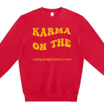 Retro Groovy Karma Is The Guy On The Chief Premium Crewneck Sweatshirt