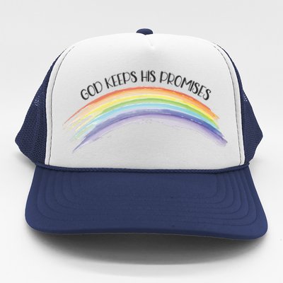 Rainbow God Keeps His Promises Christian Religious Faith Trucker Hat