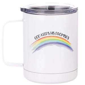 Rainbow God Keeps His Promises Christian Religious Faith 12 oz Stainless Steel Tumbler Cup