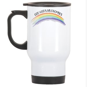 Rainbow God Keeps His Promises Christian Religious Faith Stainless Steel Travel Mug