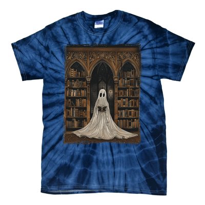 Reading Ghost Library Halloween Librarian Book Lovers Tie-Dye T-Shirt