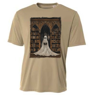 Reading Ghost Library Halloween Librarian Book Lovers Cooling Performance Crew T-Shirt