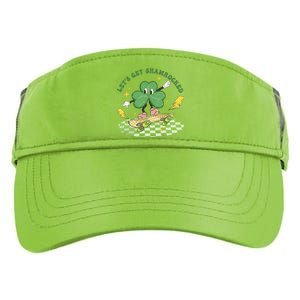 Retro Groovy Let's Get Shamrocked Lucky St Patrick Day Cute Clover Adult Drive Performance Visor