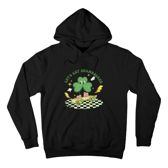 Retro Groovy Let's Get Shamrocked Lucky St Patrick Day Cute Clover Hoodie