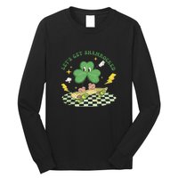 Retro Groovy Let's Get Shamrocked Lucky St Patrick Day Cute Clover Long Sleeve Shirt