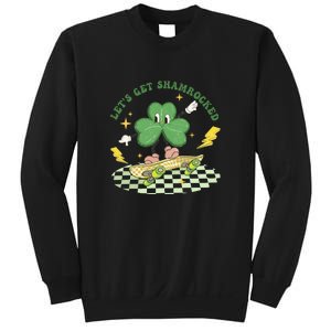 Retro Groovy Let's Get Shamrocked Lucky St Patrick Day Cute Clover Sweatshirt