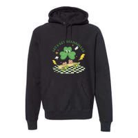 Retro Groovy Let's Get Shamrocked Lucky St Patrick Day Cute Clover Premium Hoodie