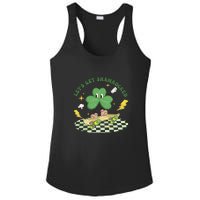 Retro Groovy Let's Get Shamrocked Lucky St Patrick Day Cute Clover Ladies PosiCharge Competitor Racerback Tank