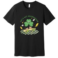 Retro Groovy Let's Get Shamrocked Lucky St Patrick Day Cute Clover Premium T-Shirt