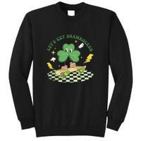 Retro Groovy Let's Get Shamrocked Lucky St Patrick Day Cute Clover Tall Sweatshirt