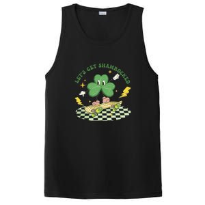 Retro Groovy Let's Get Shamrocked Lucky St Patrick Day Cute Clover PosiCharge Competitor Tank