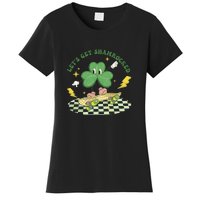 Retro Groovy Let's Get Shamrocked Lucky St Patrick Day Cute Clover Women's T-Shirt