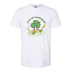 Retro Groovy Let's Get Shamrocked Lucky St Patrick Day Cute Clover Softstyle CVC T-Shirt