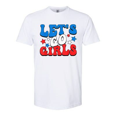 Retro Groovy Lets Go Girl 4th Of July Softstyle® CVC T-Shirt