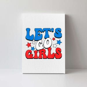 Retro Groovy Lets Go Girl 4th Of July Canvas