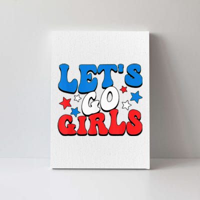 Retro Groovy Lets Go Girl 4th Of July Canvas