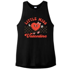 Retro Groovy Little Miss Valentine Love Vibes Ladies PosiCharge Tri-Blend Wicking Tank