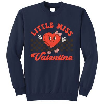 Retro Groovy Little Miss Valentine Love Vibes Tall Sweatshirt