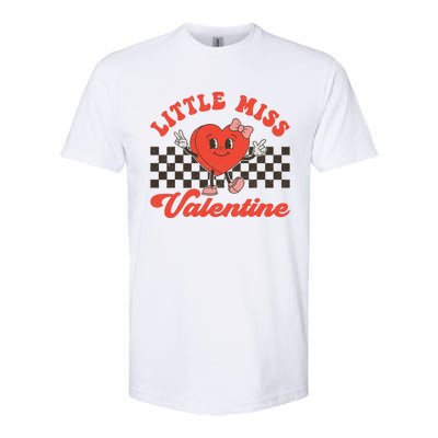 Retro Groovy Little Miss Valentine Love Vibes Softstyle CVC T-Shirt