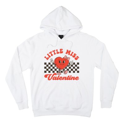 Retro Groovy Little Miss Valentine Love Vibes Hoodie