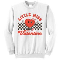 Retro Groovy Little Miss Valentine Love Vibes Sweatshirt