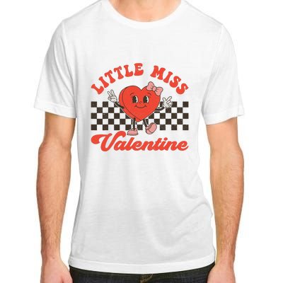 Retro Groovy Little Miss Valentine Love Vibes Adult ChromaSoft Performance T-Shirt