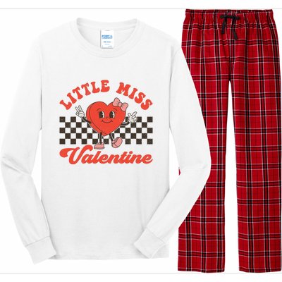 Retro Groovy Little Miss Valentine Love Vibes Long Sleeve Pajama Set