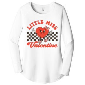 Retro Groovy Little Miss Valentine Love Vibes Women's Perfect Tri Tunic Long Sleeve Shirt