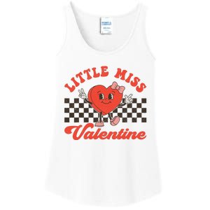 Retro Groovy Little Miss Valentine Love Vibes Ladies Essential Tank