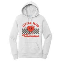 Retro Groovy Little Miss Valentine Love Vibes Women's Pullover Hoodie